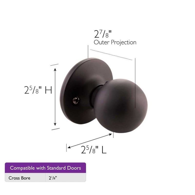 Design House Ball Dummy Door Knob in Matte Black - Image 2